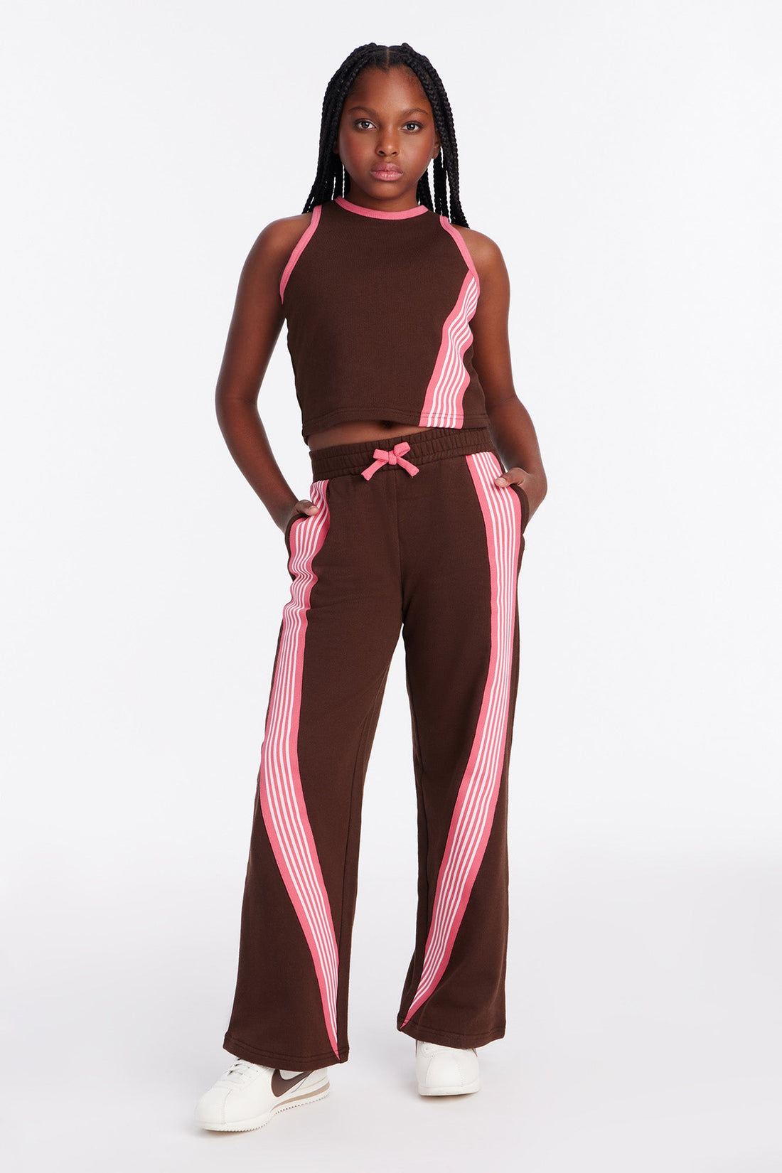 Mini Varsity Babe Pant Set - Chocolate