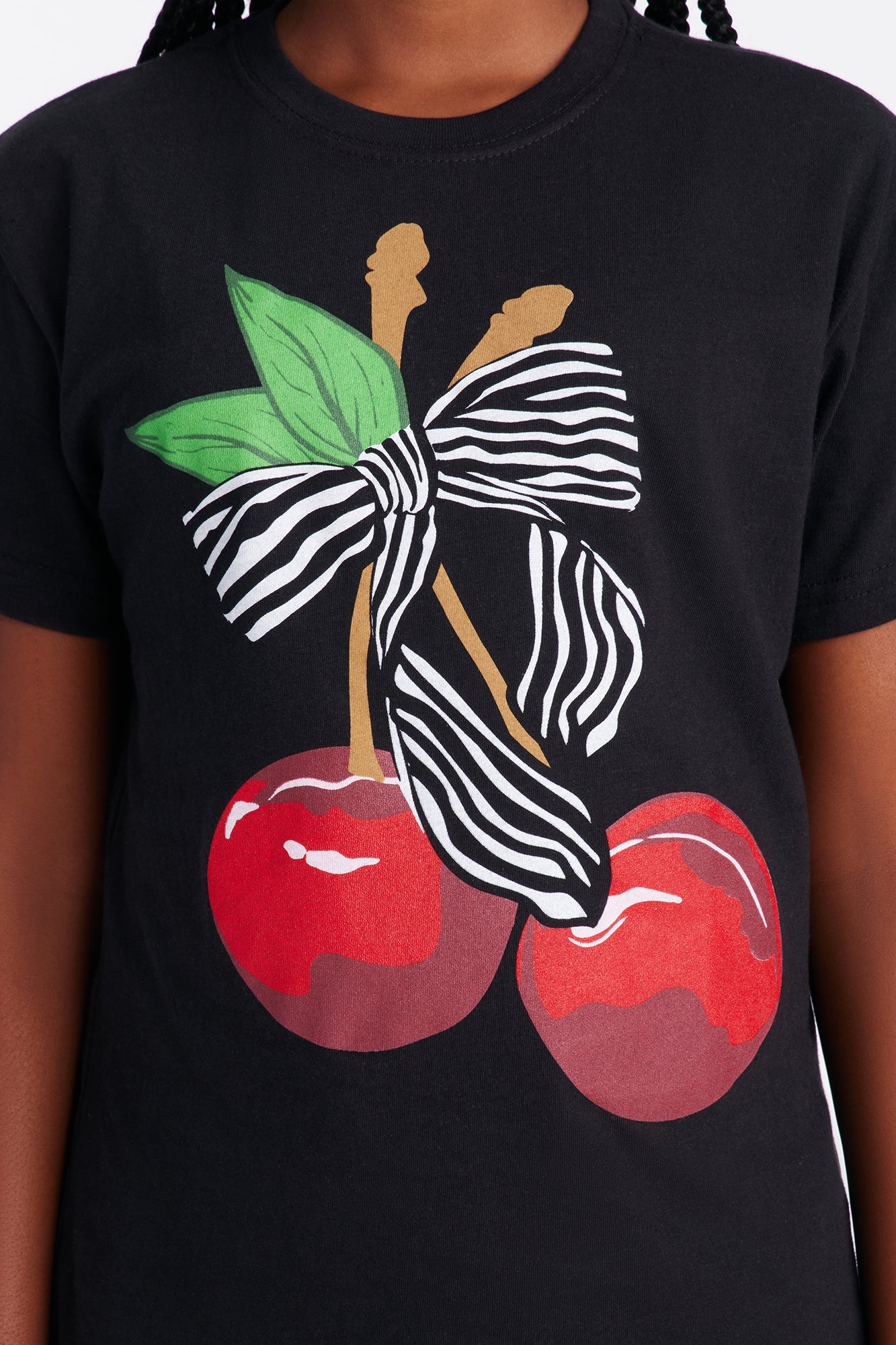 Mini Sweet Cherries Short Sleeve Tee - Black