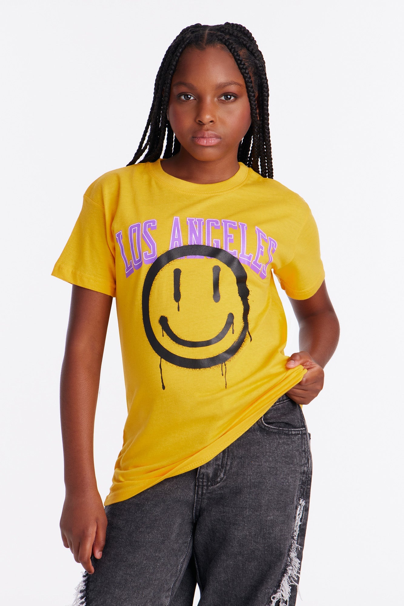 Mini Smiles From Los Angeles Short Sleeve Tee - Yellow