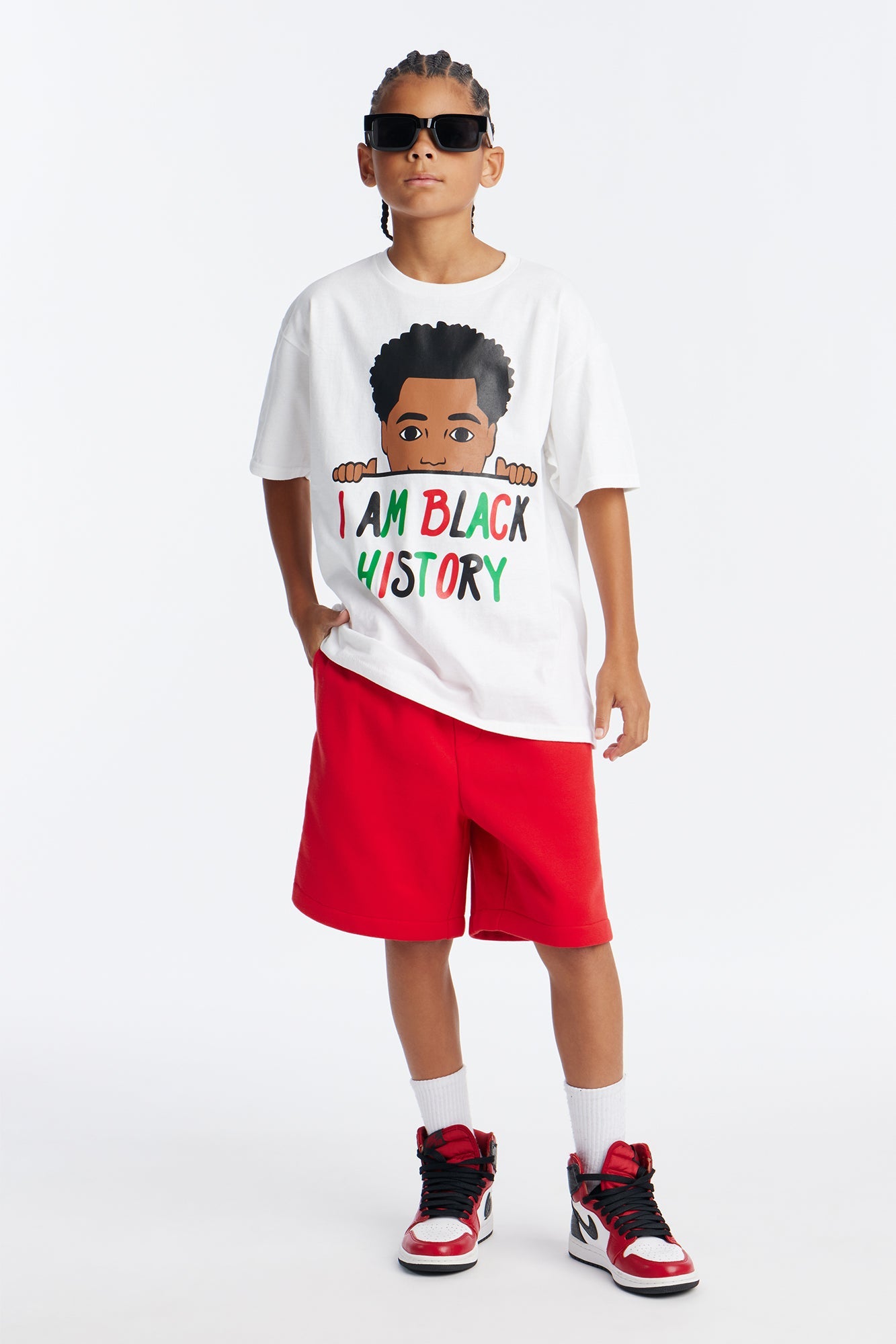 Mini I Am Black History Short Sleeve Tee - White