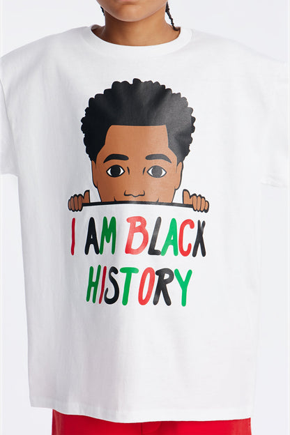 Mini I Am Black History Short Sleeve Tee - White