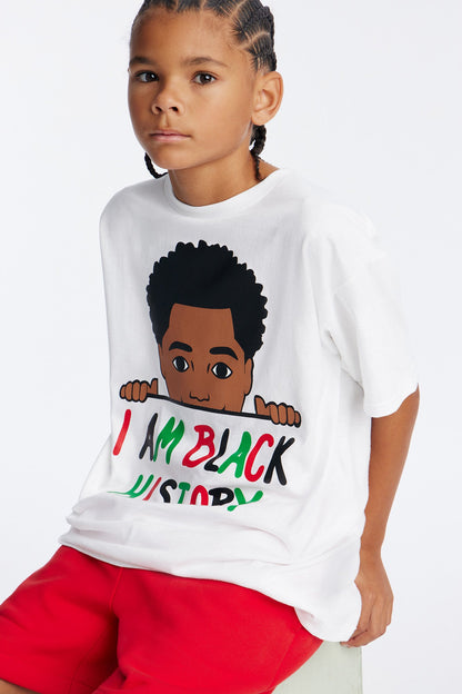 Mini I Am Black History Short Sleeve Tee - White