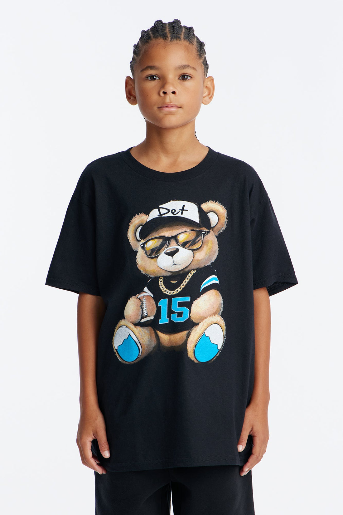 Mini Detroit Bear Short Sleeve Tee - Black