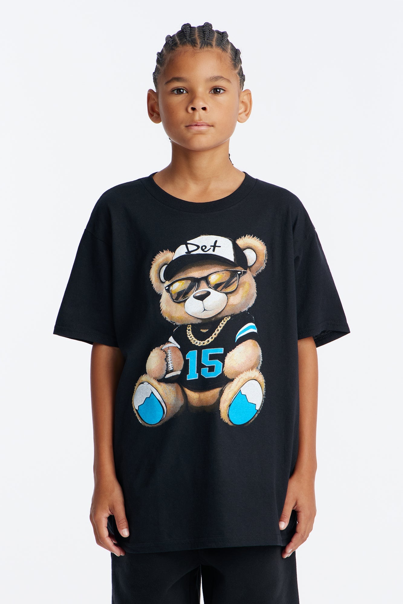 Mini Detroit Bear Short Sleeve Tee - Black