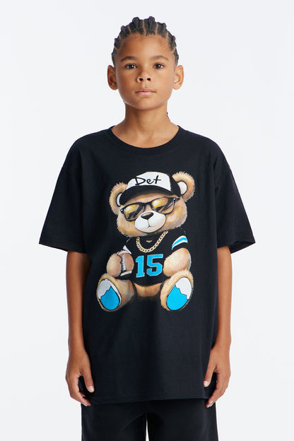 Mini Detroit Bear Short Sleeve Tee - Black