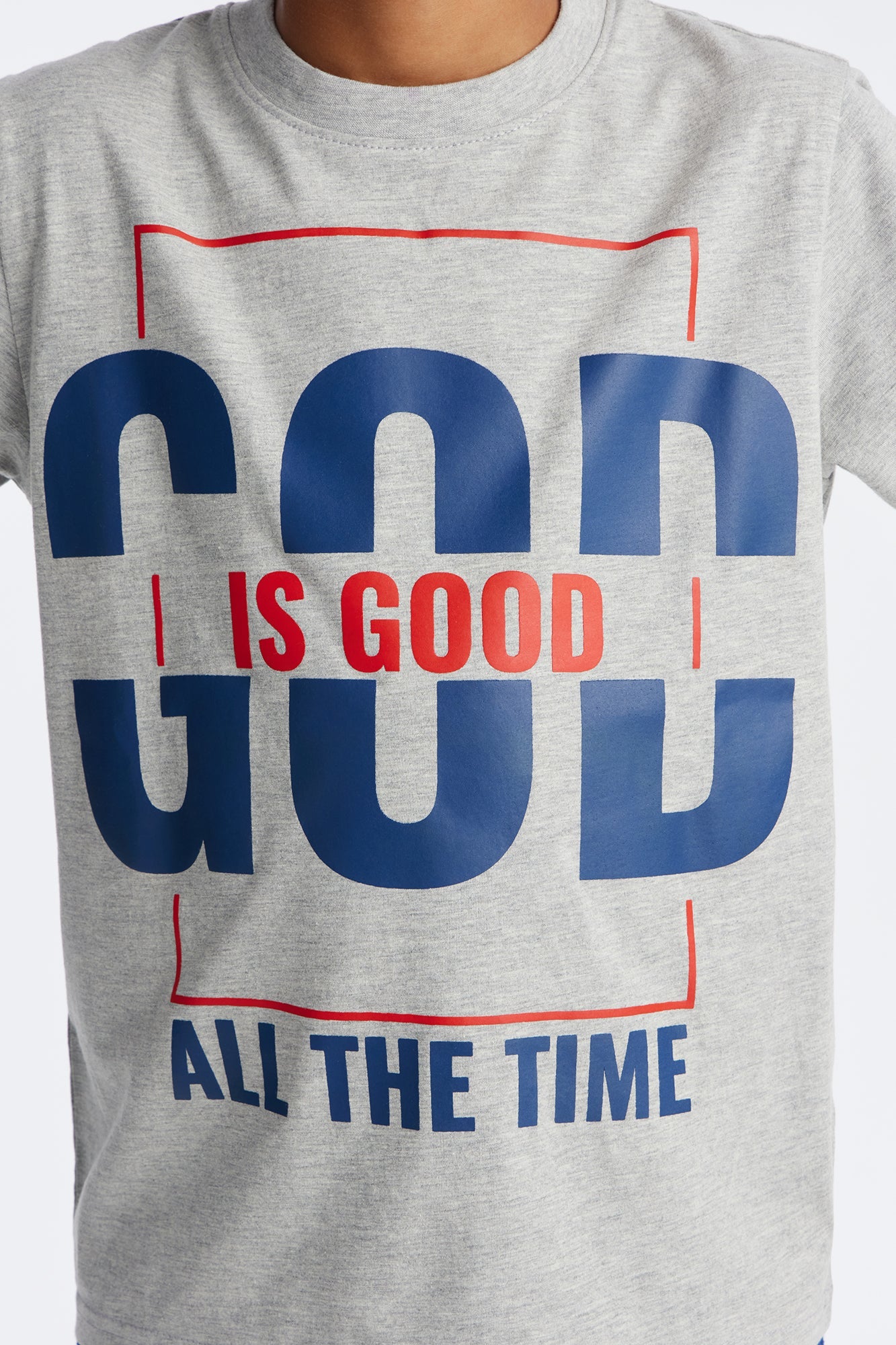 Mini God Is Good All The Time Fleece Short Set - Heather/Combo