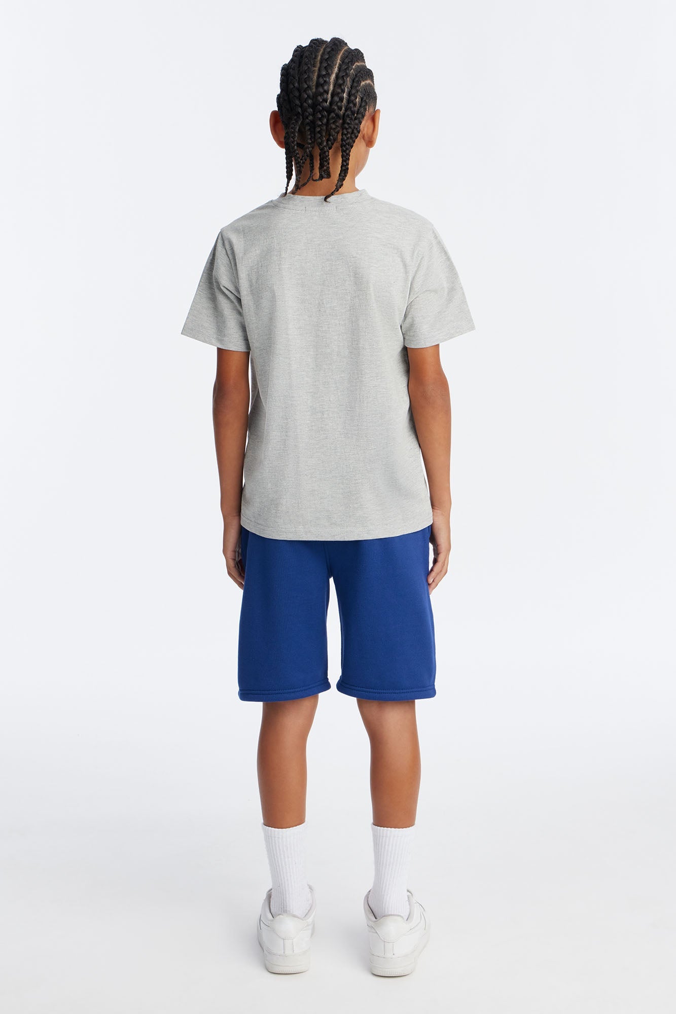 Mini God Is Good All The Time Fleece Short Set - Heather/Combo