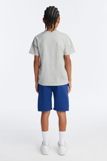 Mini God Is Good All The Time Fleece Short Set - Heather/Combo