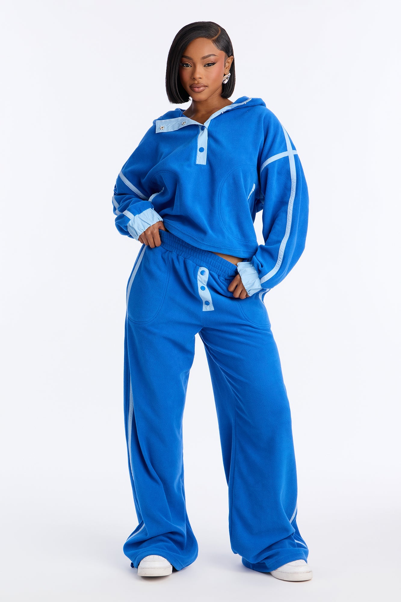 No Rush Polar Fleece Pant Set - Blue