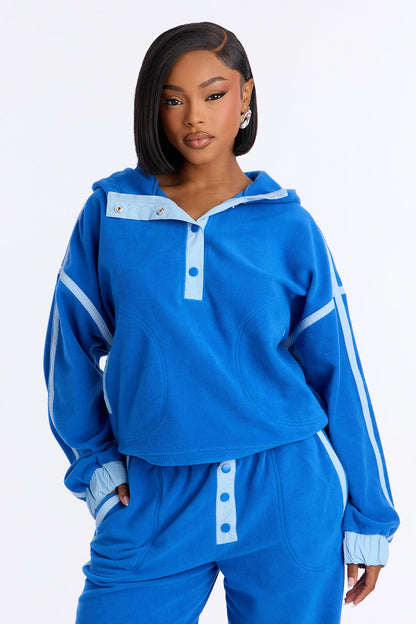 No Rush Polar Fleece Pant Set - Blue