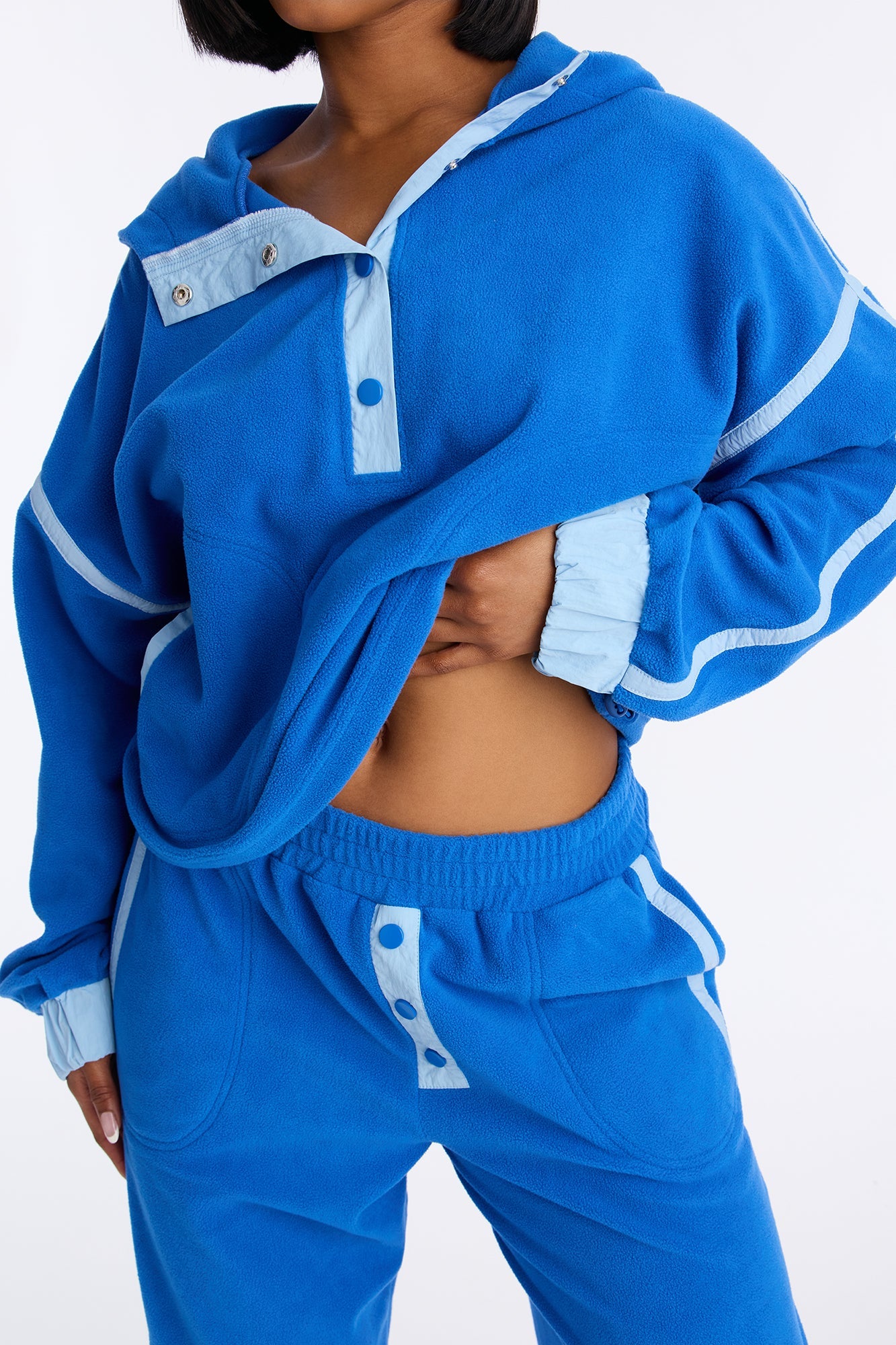 No Rush Polar Fleece Pant Set - Blue