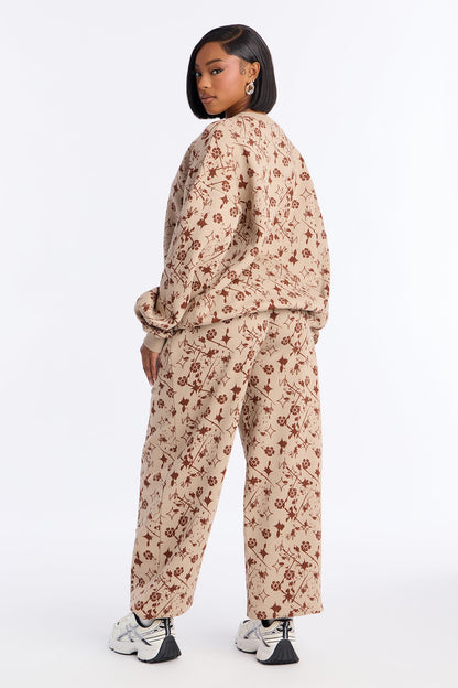 Signature Moves Fleece Jogger Set - Stone