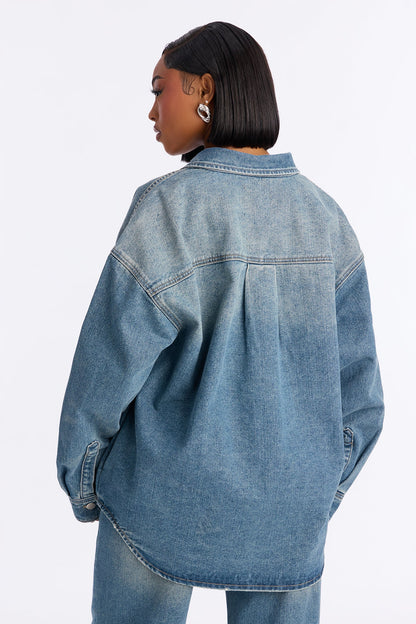 Luna Denim Shacket - Vintage Wash