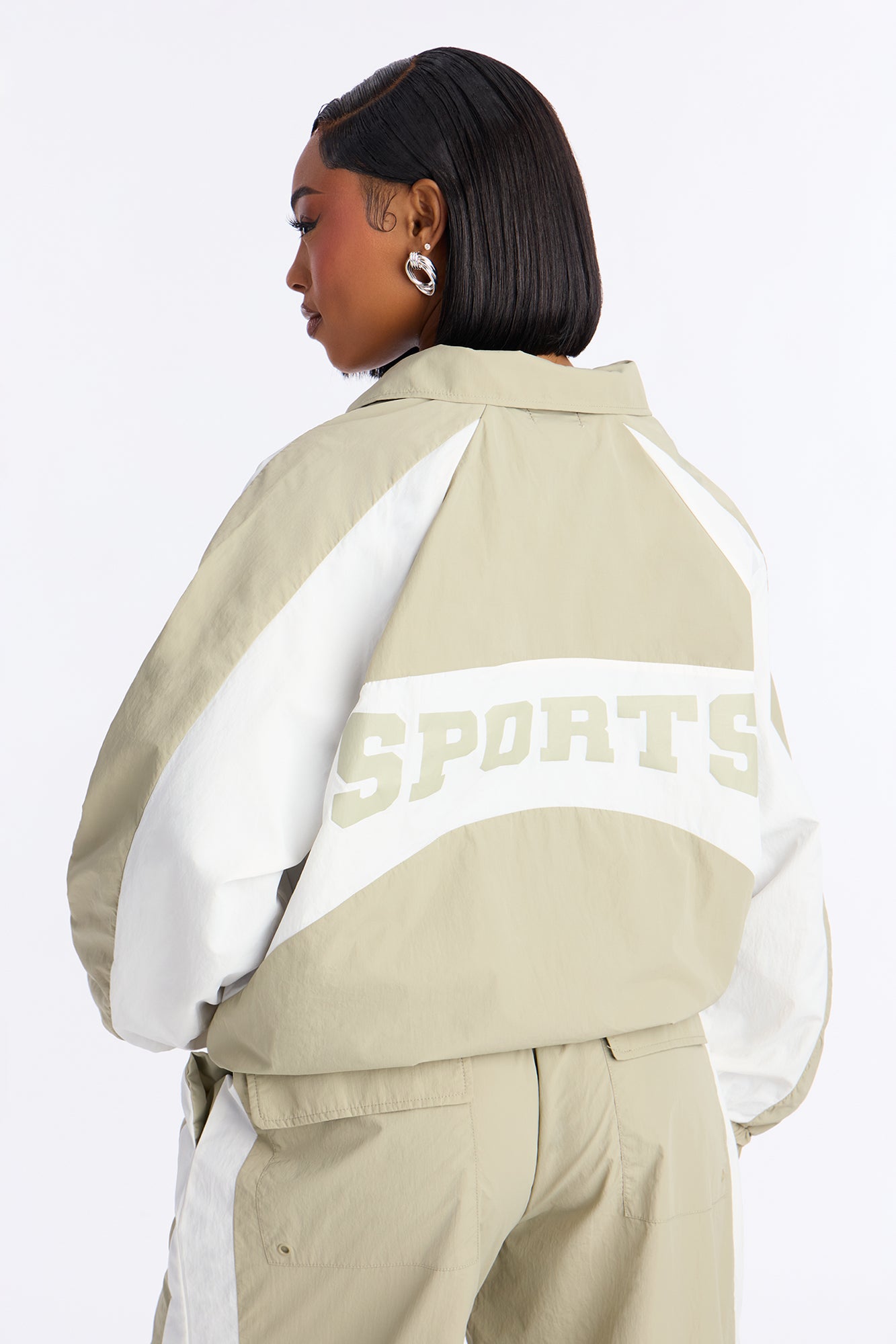 Off The Track Windbreaker Jogger Pant Set - Sage