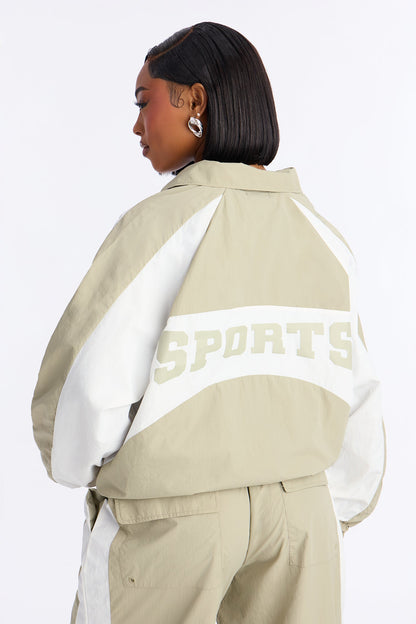 Off The Track Windbreaker Jogger Pant Set - Sage