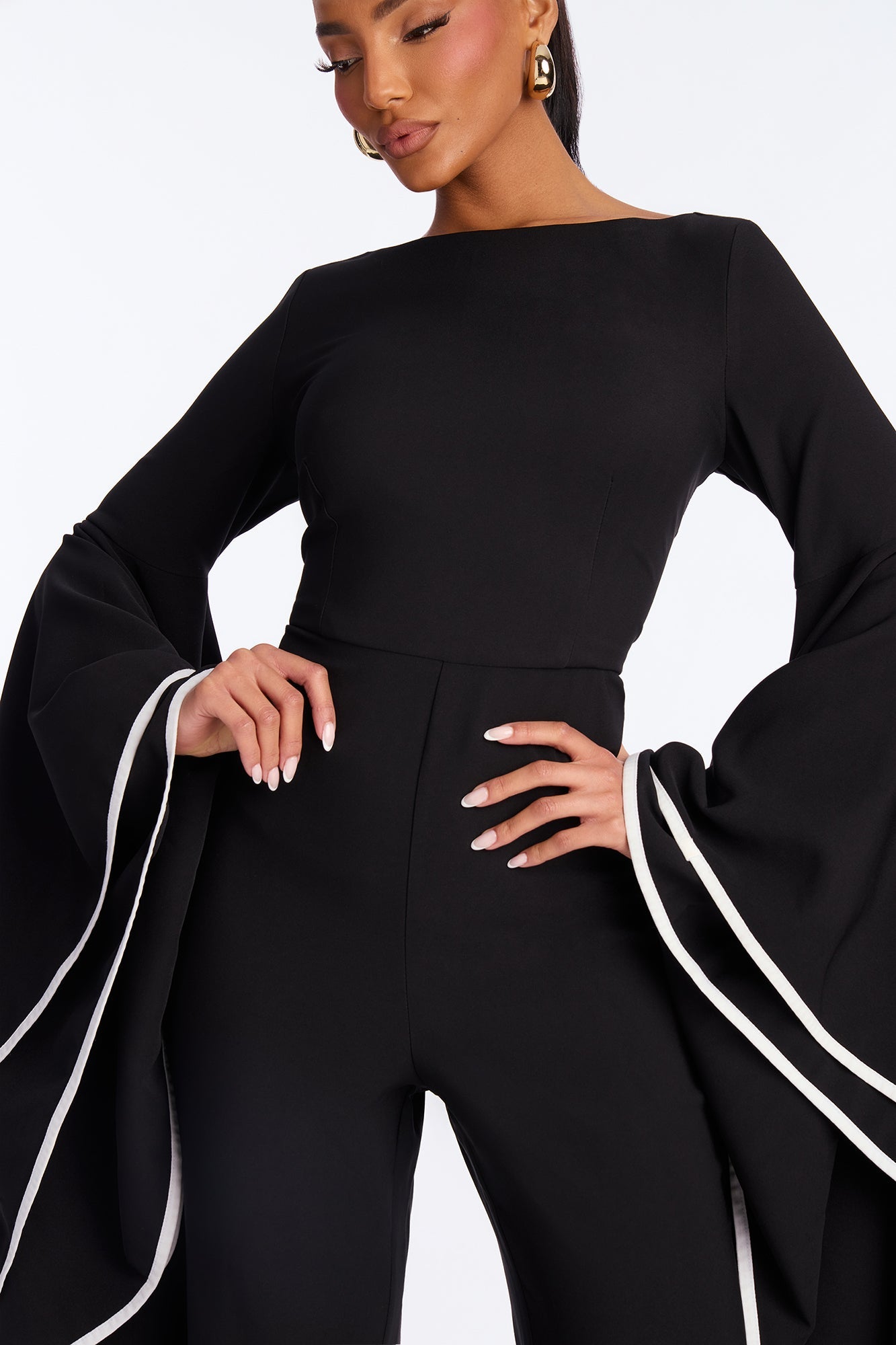 Tango Time Ruffle Flare Leg Jumpsuit - Black