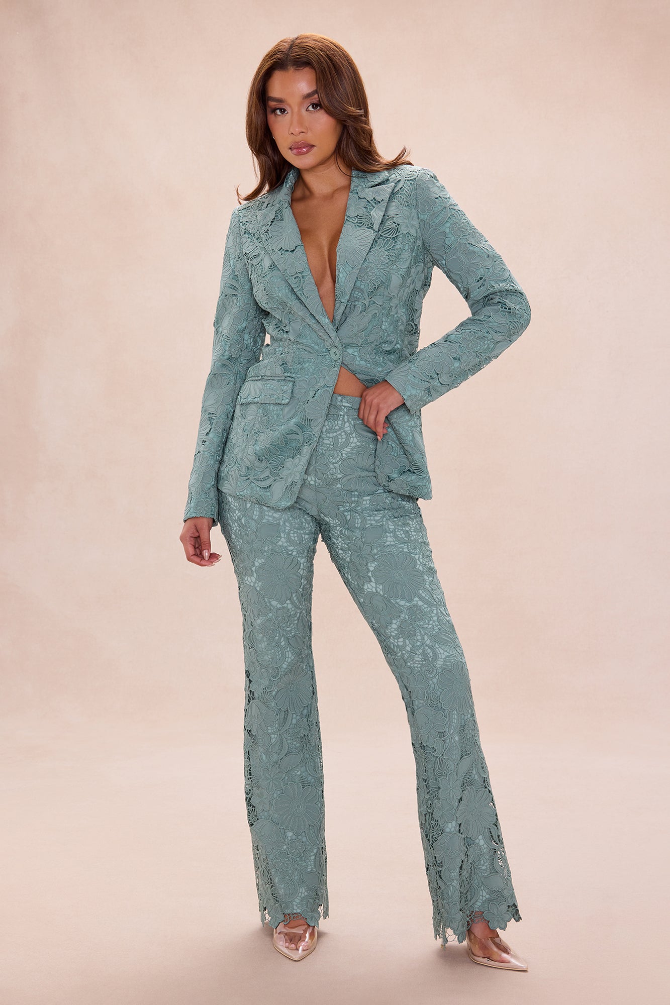 Zella Embroidered Pant - Sage