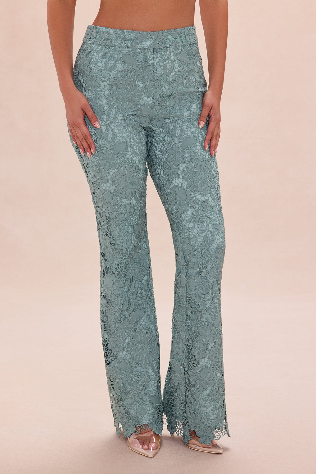 Zella Embroidered Pant - Sage