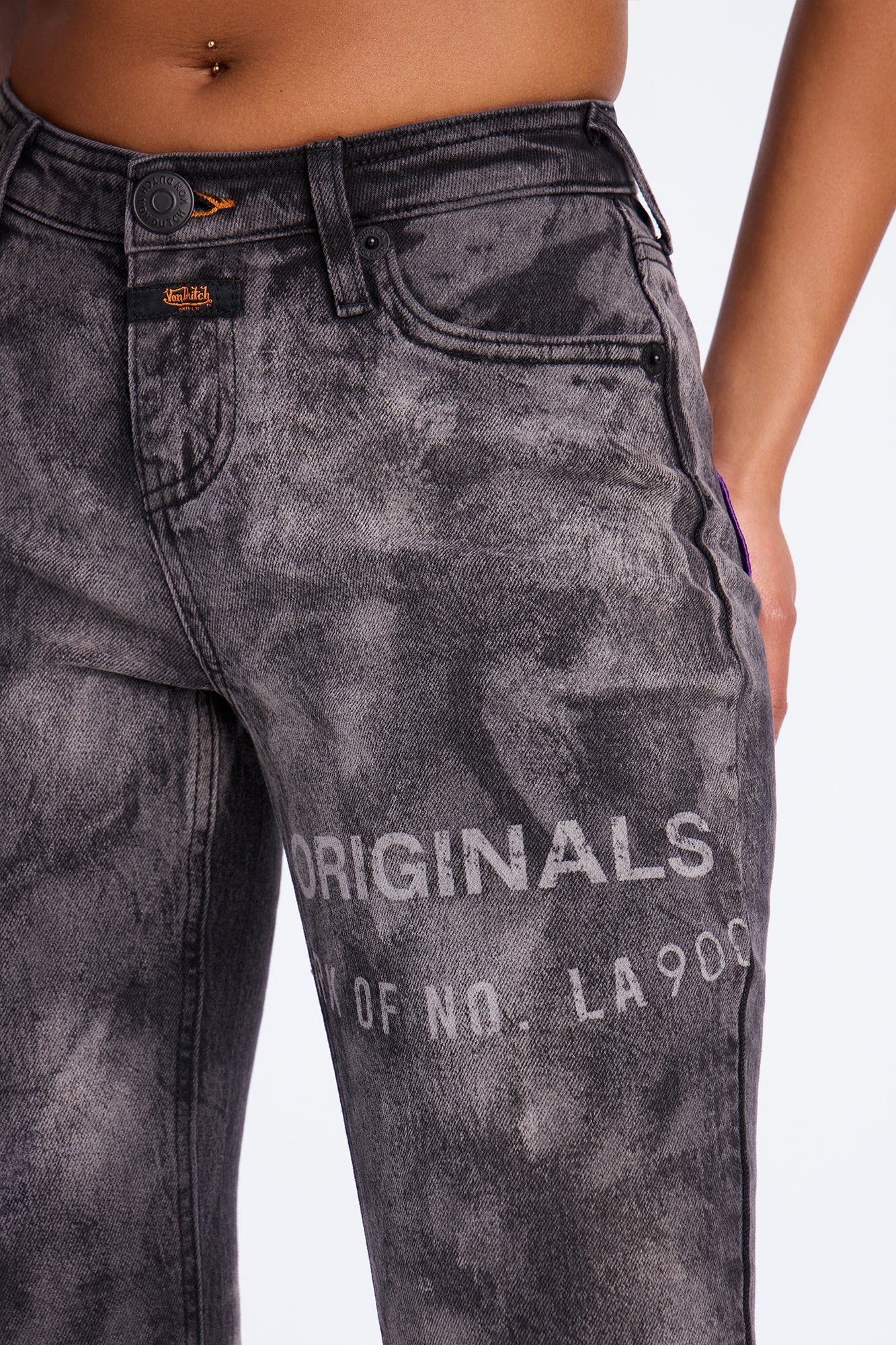 Von Dutch Low Rise Washed Skinny Jeans - Black Wash