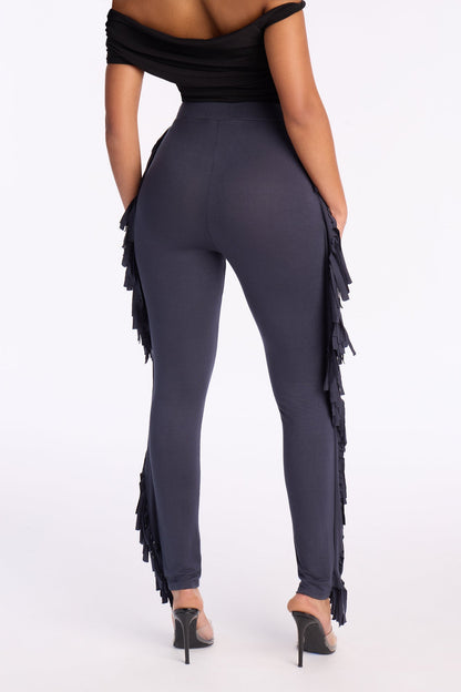 Shake It Like a Fringe Shaker Legging - Charcoal