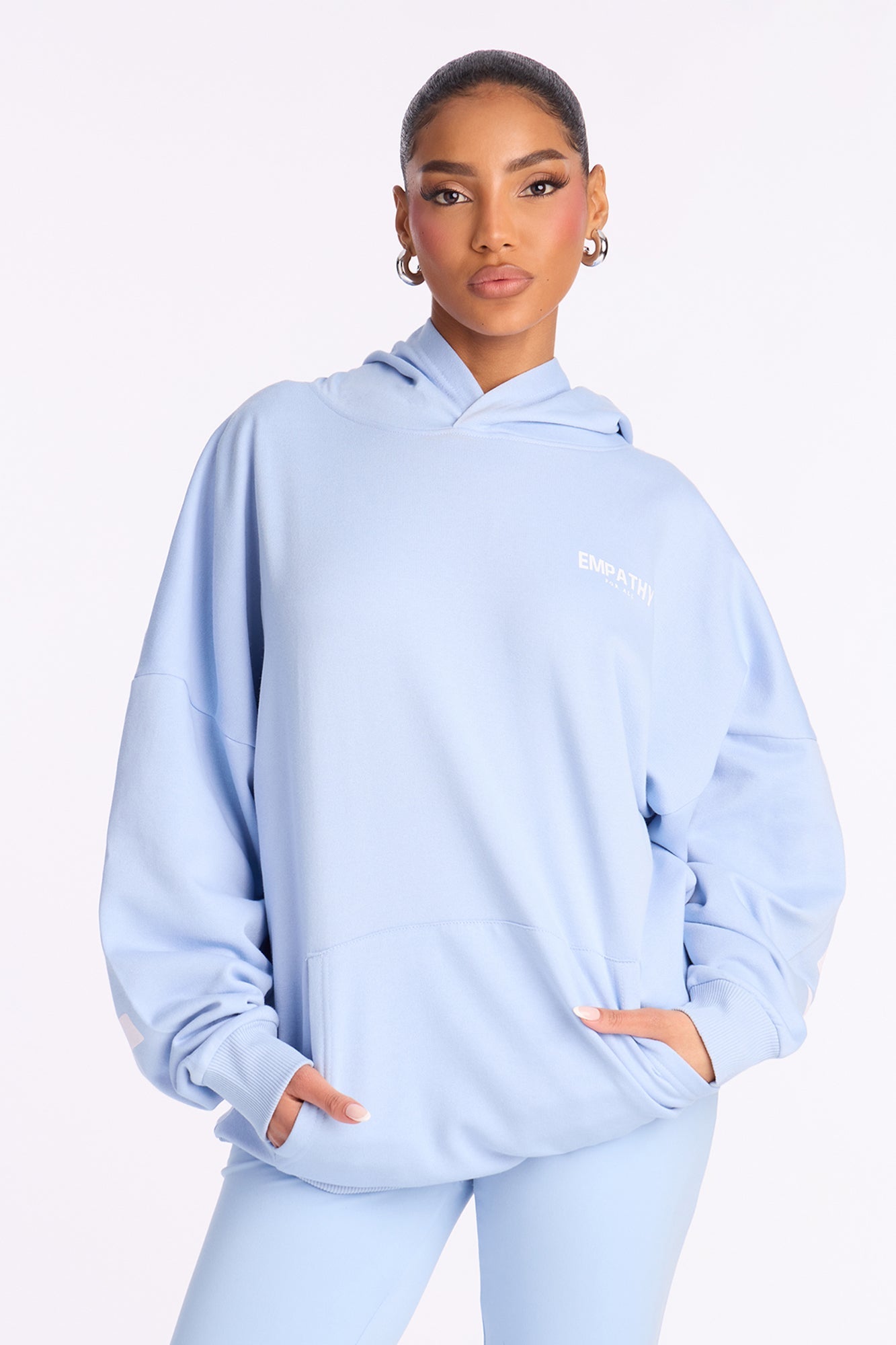 Positive Spirit Fleece Pant Set - Dusty Blue