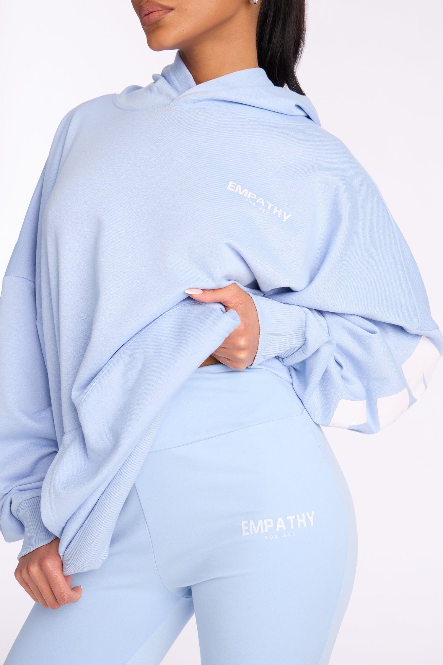 Positive Spirit Fleece Pant Set - Dusty Blue