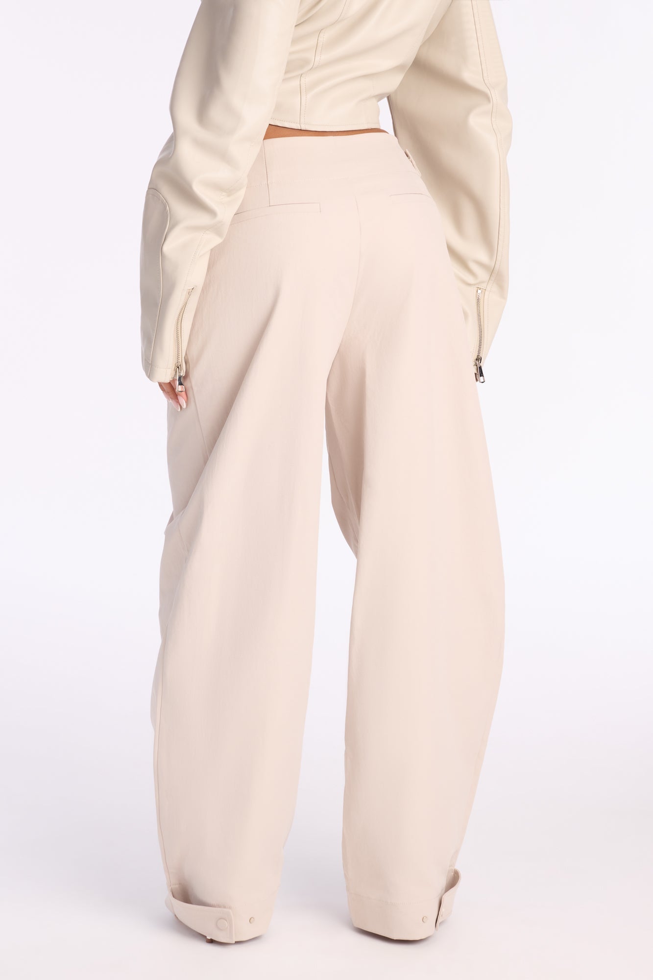 Cami Wide Leg Brushed Twill Pant 32″ - Stone