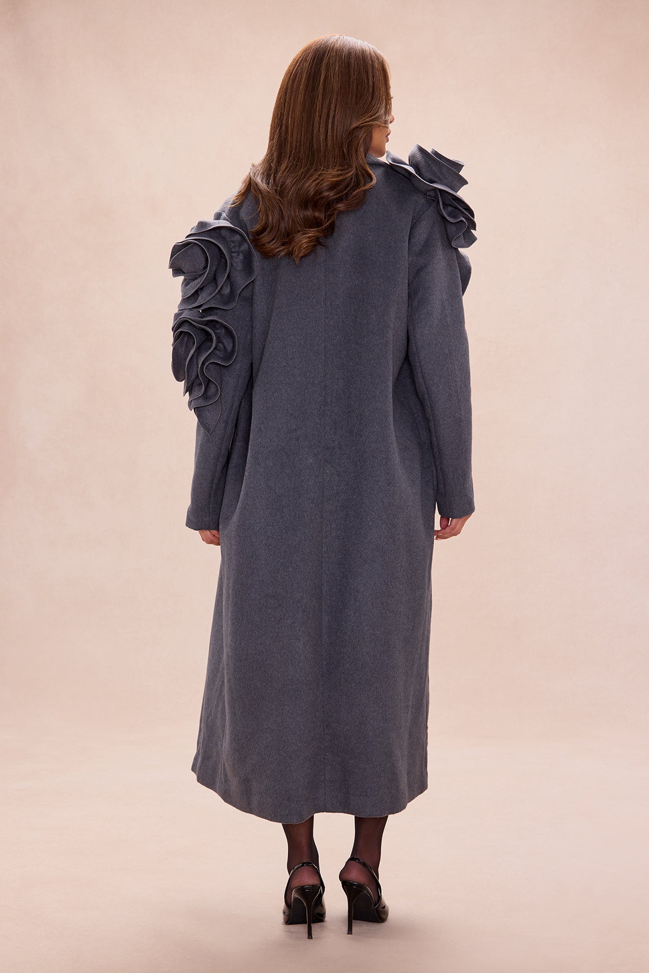 City Rose Wool Coat - Charcoal