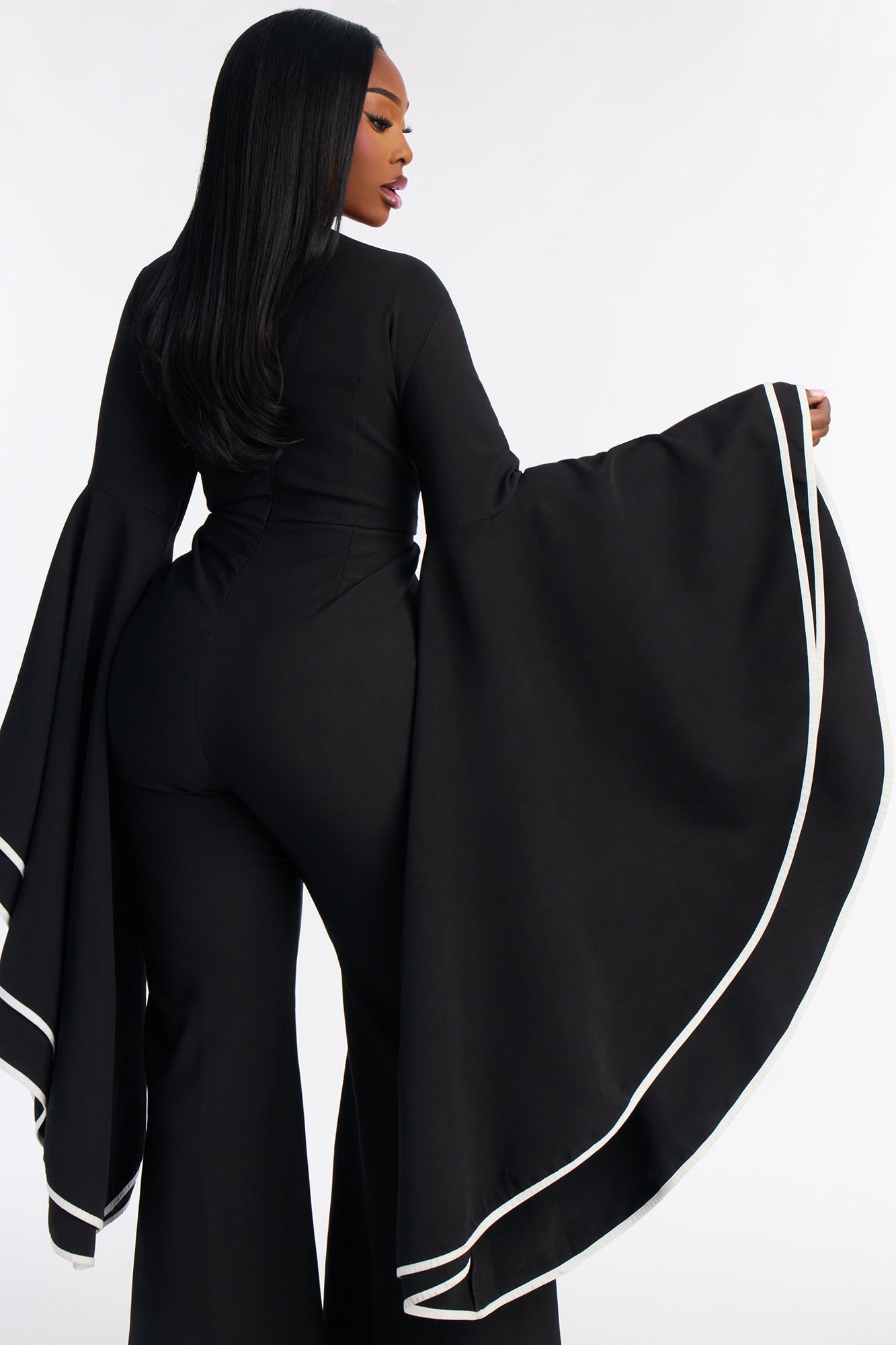 Tango Time Ruffle Flare Leg Jumpsuit - Black