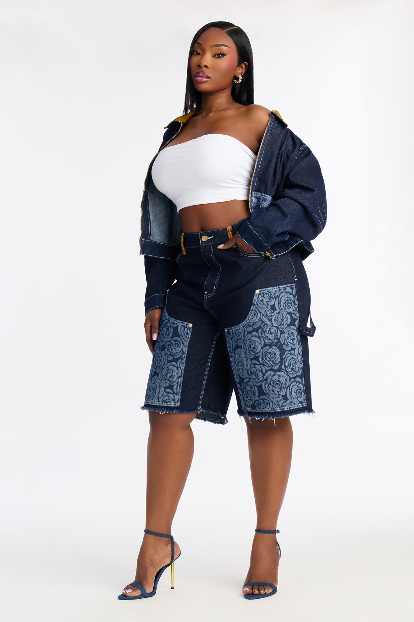 Essex Loose Utility Jorts - Dark Denim