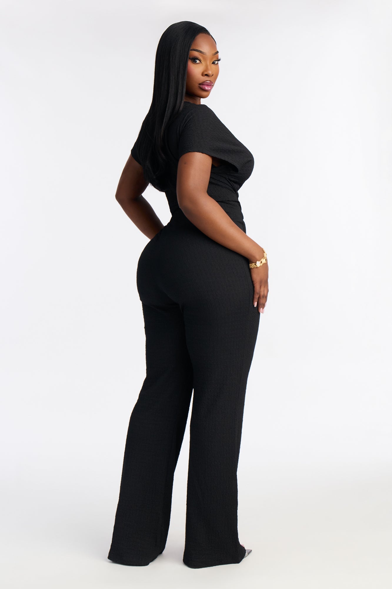 Clementine Textured Pant Set - Black