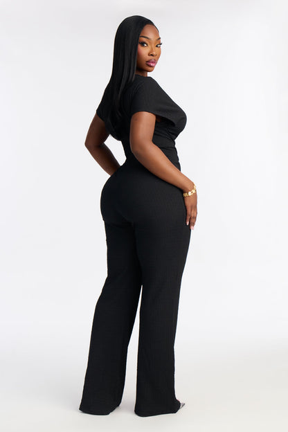 Clementine Textured Pant Set - Black