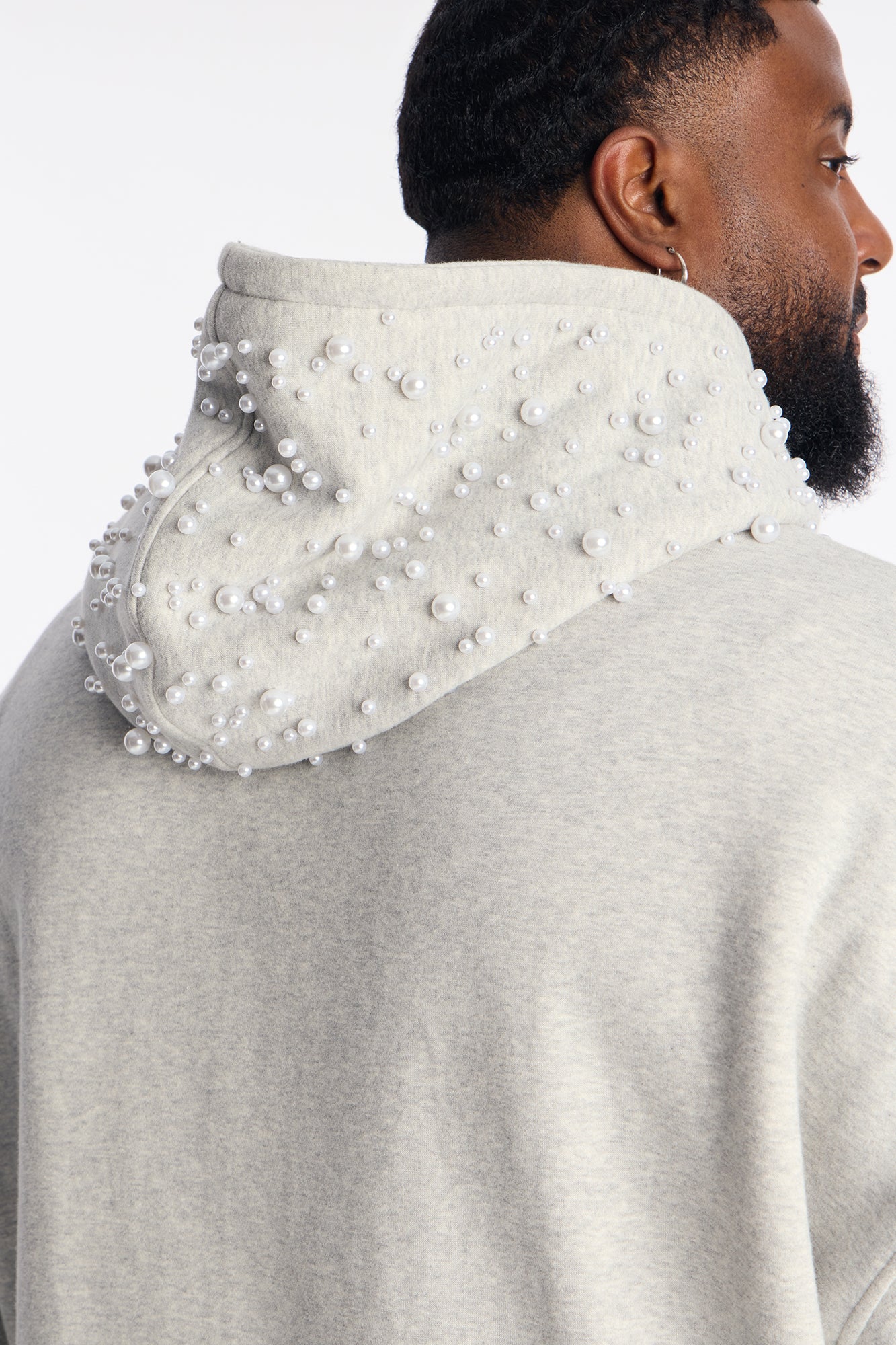 Pearl Oversized Zip Hoodie - Heather Grey