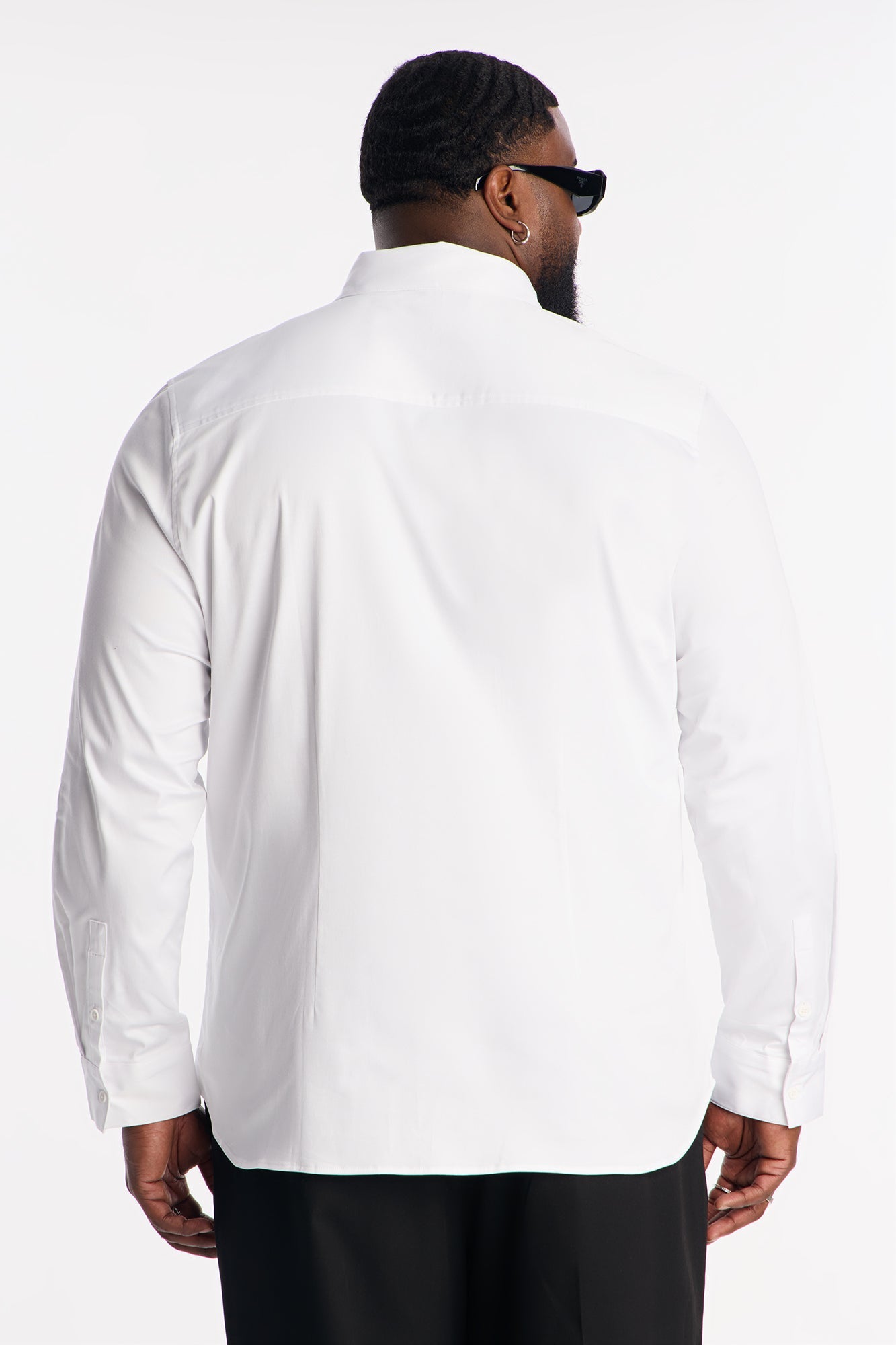 Slim Lumina Freedom Tuxedo Shirt - White