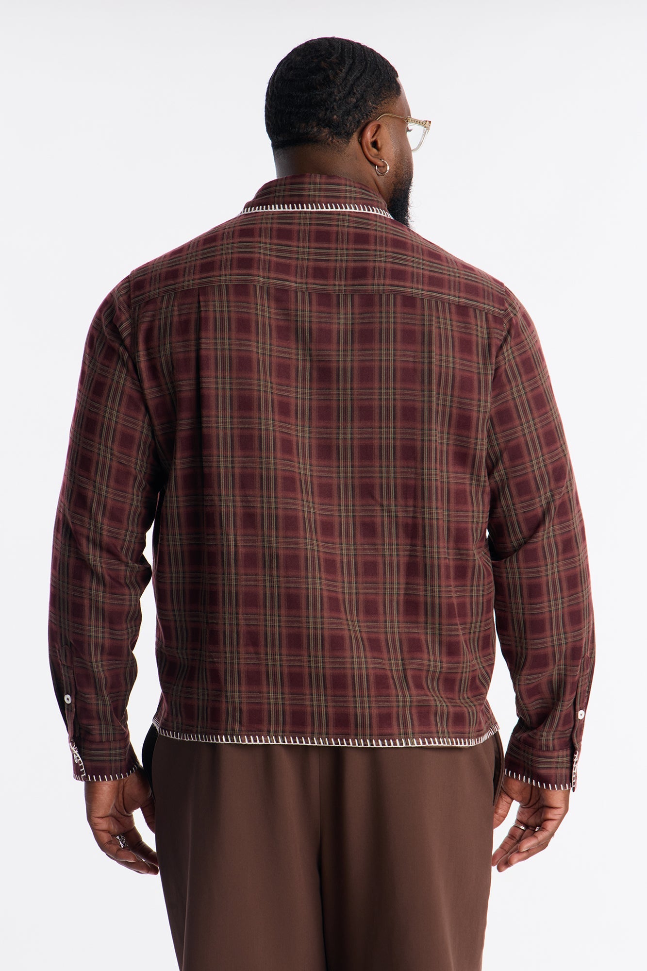 Sand Canyon Stitch Flannel - Burgundy/combo