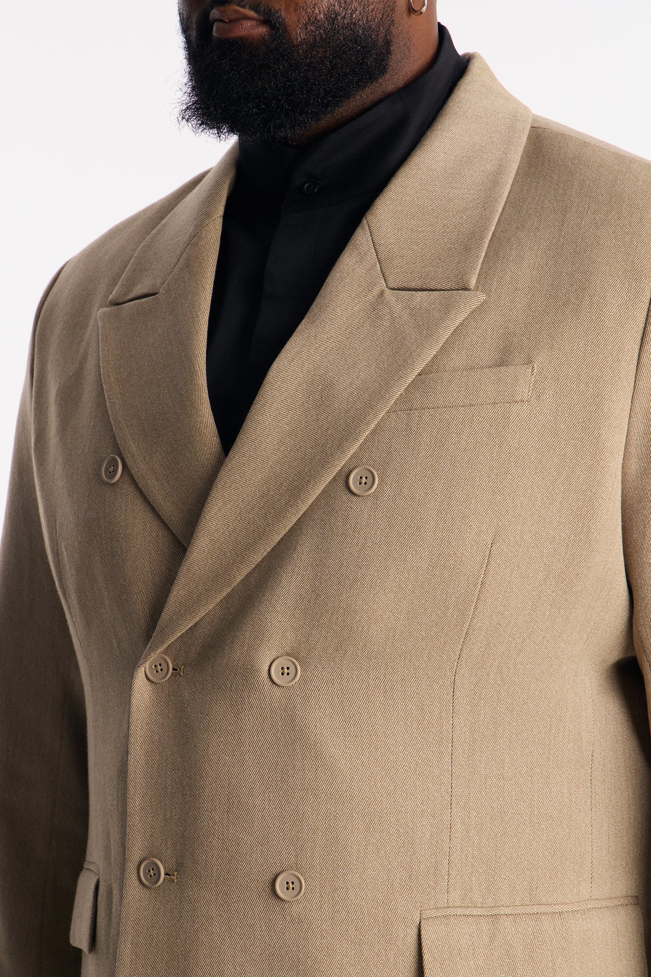 Relaxed Double Breasted Galaxy Blazer - Taupe