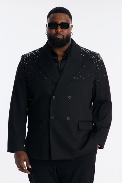 Relaxed Star Gazer Embellished Jacket - Black