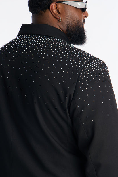 Relaxed Star Gazer Embellished Jacket - Black
