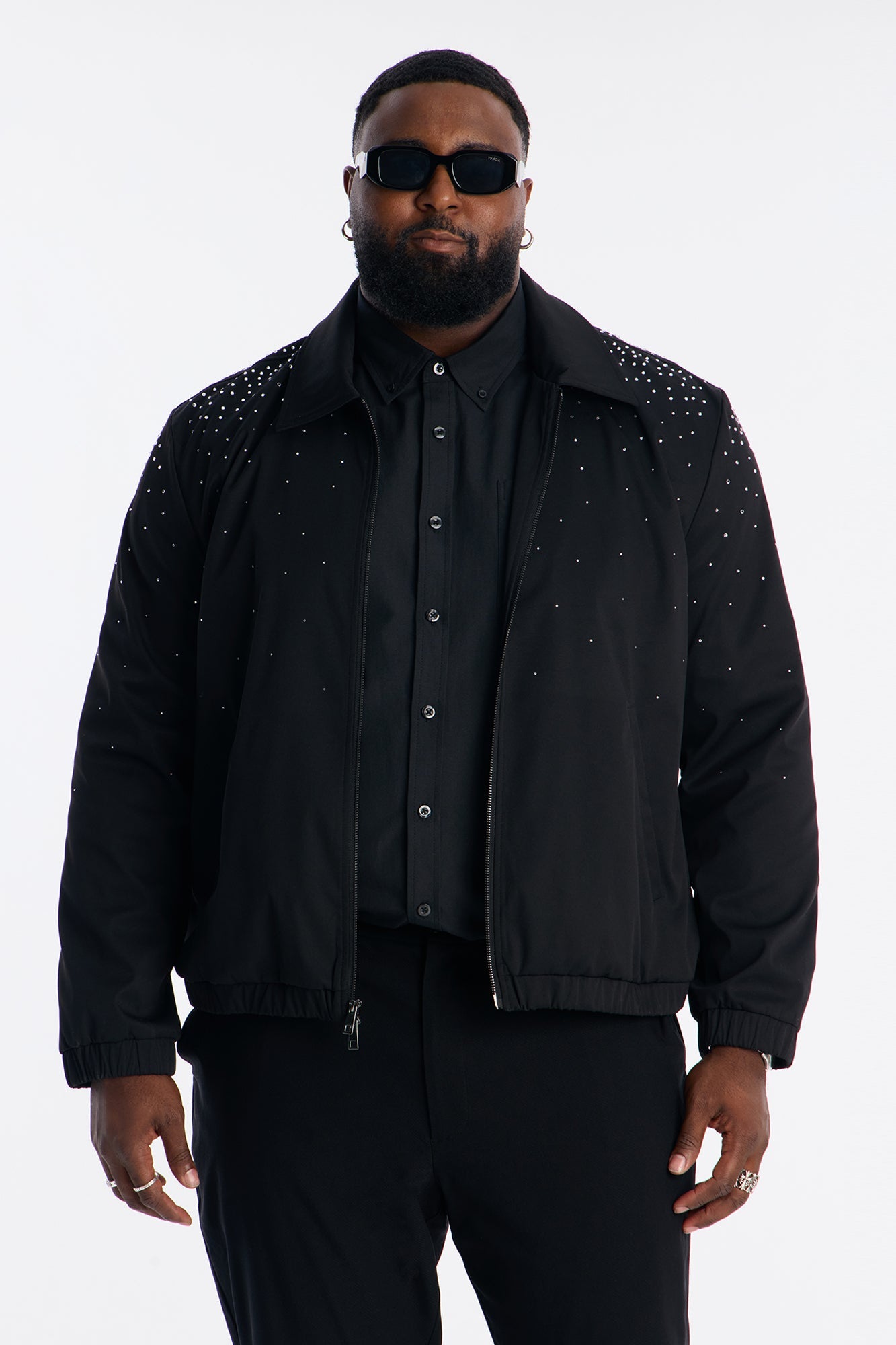 Party Ready Rhinestone Jacket - Black