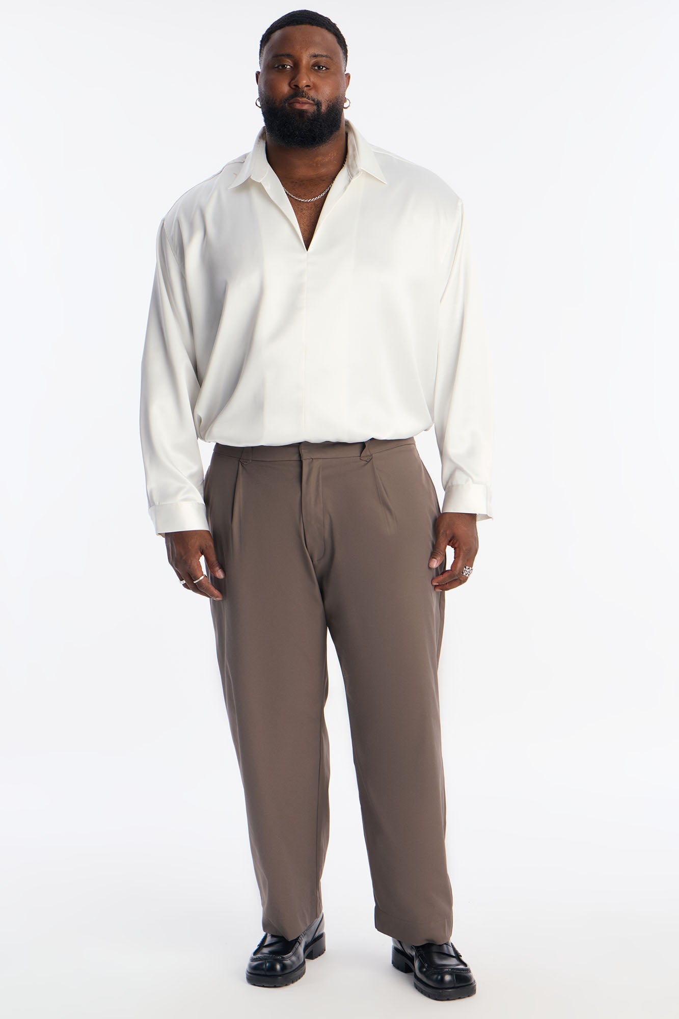Relaxed Straight Heirloom Pleated Trouser - Grey