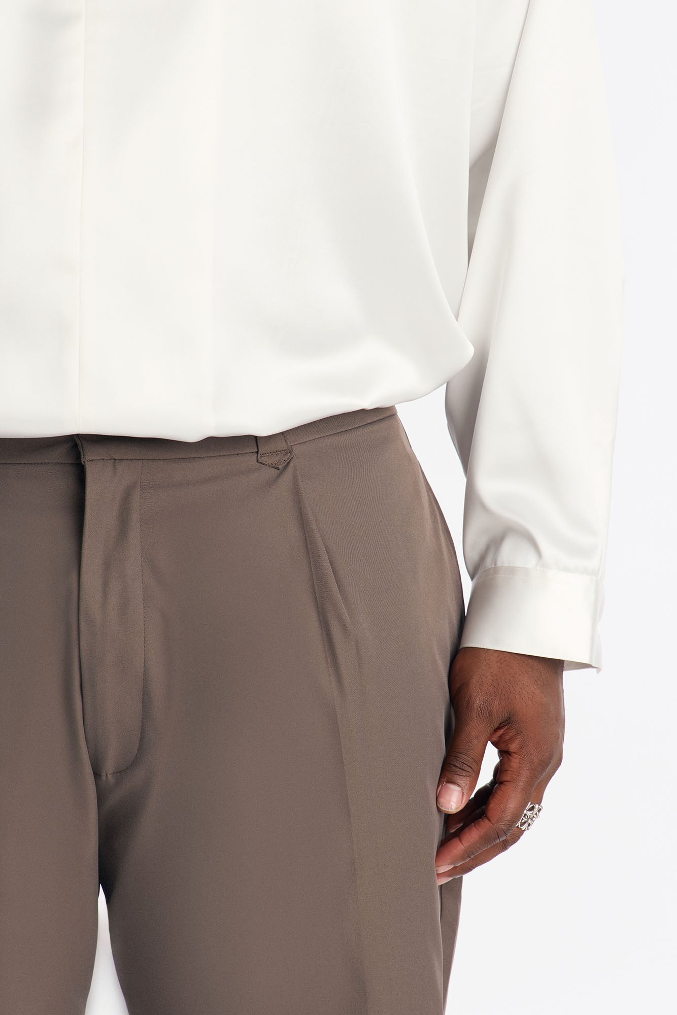 Relaxed Straight Heirloom Pleated Trouser - Grey