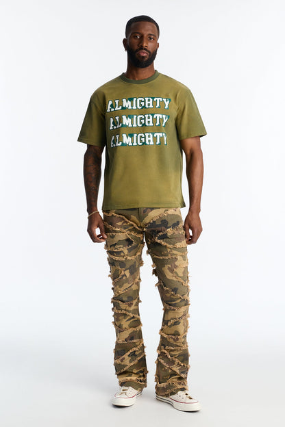 Wealthy Almighty Club Graphic Tee - Olive