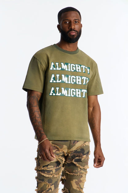 Wealthy Almighty Club Graphic Tee - Olive