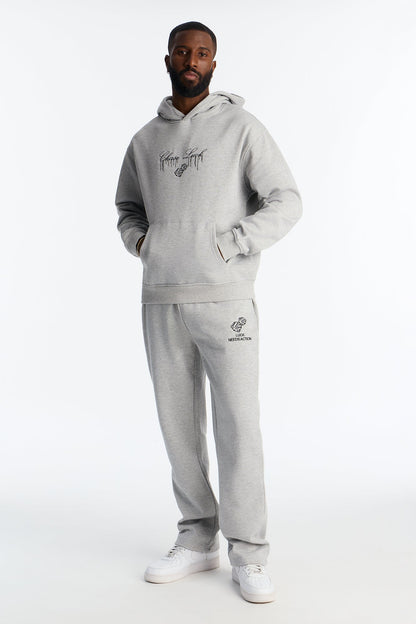 Chase Luck Embroidered Hoodie - Heather Grey