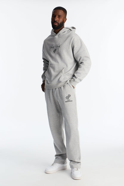 Chase Luck Embroidered Sweatpants - Heather Grey