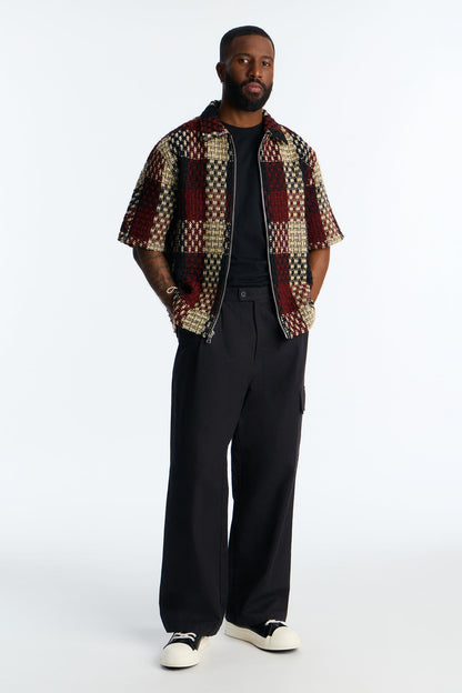 Beverly Tweed Zip Up Shirt - Brown