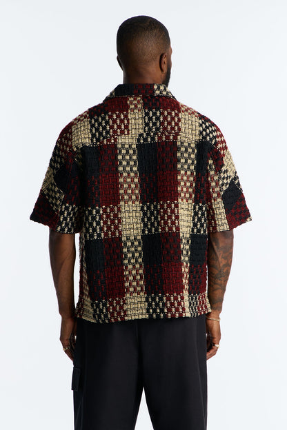 Beverly Tweed Zip Up Shirt - Brown