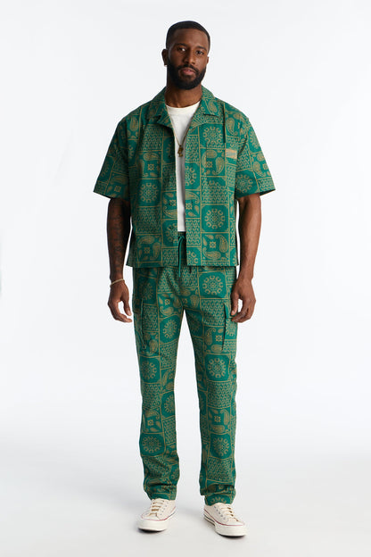 Slim Clinton Hill Mosaic Twill Cargo Pant - Green