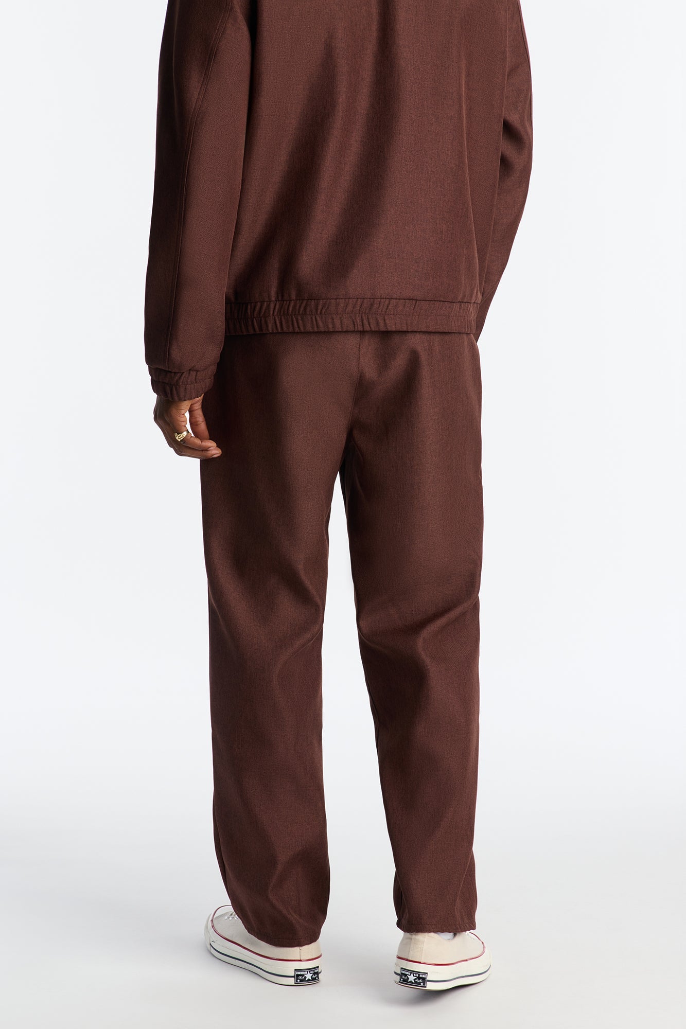 Straight Zip Tone Trouser - Brown