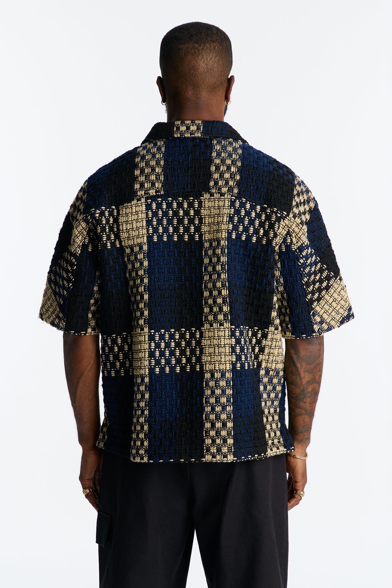 Beverly Tweed Zip Up Shirt - Navy